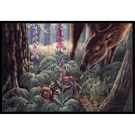 Carolines Treasures Doe and Fawn Deer Indoor or Outdoor Mat- 18 x 27 BDBA0259MAT